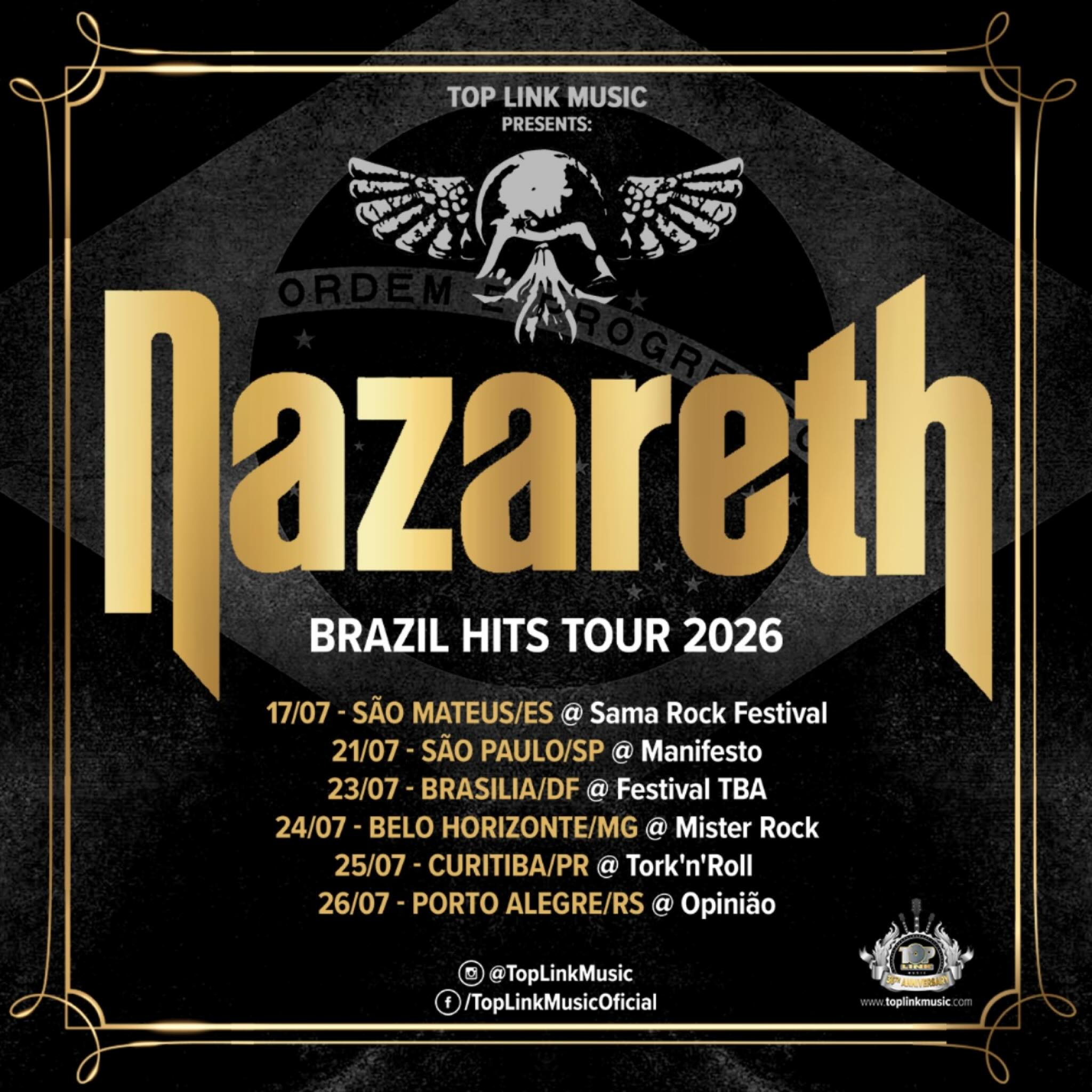 Nazareth Bending The Rules Tour Poster 2026